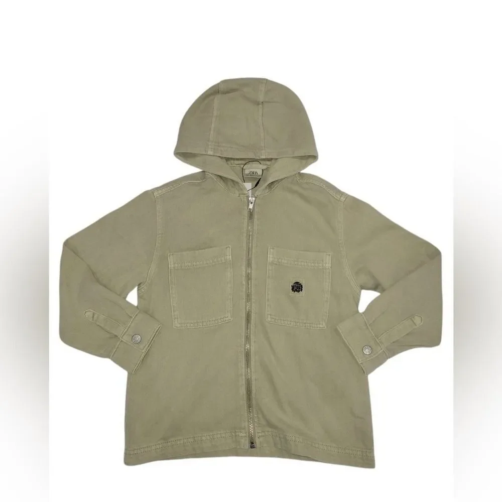 Zara Tan Hooded Jacket for Kids Size 6-7 Years